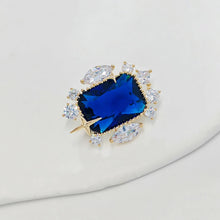 Load image into Gallery viewer, Stunning Cluster Stylish Blue Stone Art Deco Collar Pin Lapel Accessory
