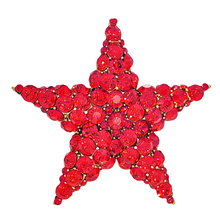 Load image into Gallery viewer, Jewelblings Stunning Full Micro Pave Red Crystal Five-Pointed Star Brooch and Pin Anniversary Winter Holiday Jewelry for Women Sweater Coat
