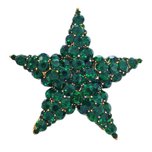 Load image into Gallery viewer, Gorgeous Large Green Star Brooch Pin Themed Party Accessory
