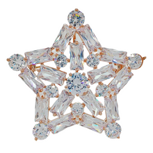 Load image into Gallery viewer, Splendid Rose Gold Plated CZ Five-Point Star Brooch Pin Atomic Jewelry
