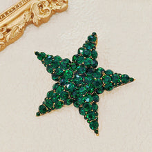 Load image into Gallery viewer, Gorgeous Large Green Star Brooch Pin Themed Party Accessory
