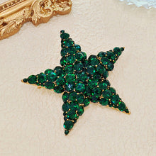 Load image into Gallery viewer, Gorgeous Large Green Star Brooch Pin Themed Party Accessory
