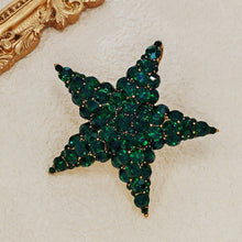 Load image into Gallery viewer, Gorgeous Large Green Star Brooch Pin Themed Party Accessory
