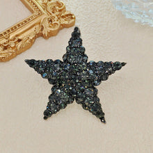 Load image into Gallery viewer, Sparkles Black Crystal Five-Point Star Brooch Pin for Unisex Jewelry
