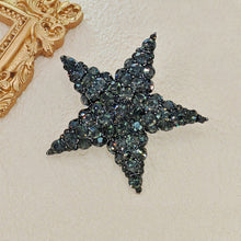 Load image into Gallery viewer, Sparkles Black Crystal Five-Point Star Brooch Pin for Unisex Jewelry
