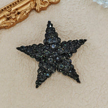 Load image into Gallery viewer, Sparkles Black Crystal Five-Point Star Brooch Pin for Unisex Jewelry
