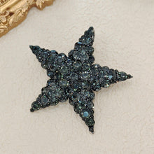 Load image into Gallery viewer, Sparkles Black Crystal Five-Point Star Brooch Pin for Unisex Jewelry
