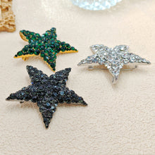 Load image into Gallery viewer, Sparkles Black Crystal Five-Point Star Brooch Pin for Unisex Jewelry
