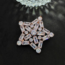 Load image into Gallery viewer, Splendid Rose Gold Plated CZ Five-Point Star Brooch Pin Atomic Jewelry
