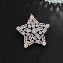 Load image into Gallery viewer, Splendid Rose Gold Plated CZ Five-Point Star Brooch Pin Atomic Jewelry
