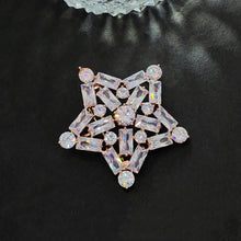 Load image into Gallery viewer, Splendid Rose Gold Plated CZ Five-Point Star Brooch Pin Atomic Jewelry
