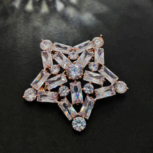 Load image into Gallery viewer, Splendid Rose Gold Plated CZ Five-Point Star Brooch Pin Atomic Jewelry
