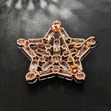 Load image into Gallery viewer, Splendid Rose Gold Plated CZ Five-Point Star Brooch Pin Atomic Jewelry
