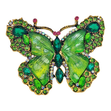 Load image into Gallery viewer, Fabulous Vintage Green Butterfly Brooch Statement Bug Jewelry
