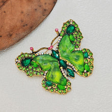 Load image into Gallery viewer, Fabulous Vintage Green Butterfly Brooch Statement Bug Jewelry
