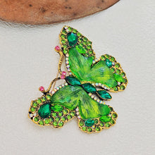 Load image into Gallery viewer, Fabulous Vintage Green Butterfly Brooch Statement Bug Jewelry
