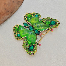 Load image into Gallery viewer, Fabulous Vintage Green Butterfly Brooch Statement Bug Jewelry
