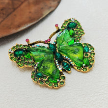 Load image into Gallery viewer, Fabulous Vintage Green Butterfly Brooch Statement Bug Jewelry
