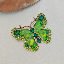 Load image into Gallery viewer, Fabulous Vintage Green Butterfly Brooch Statement Bug Jewelry
