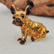 Load image into Gallery viewer, Antique Enamel French Bulldog Lapel Pin Brooch Pet Lovers Clip Jewelry
