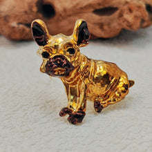 Load image into Gallery viewer, Antique Enamel French Bulldog Lapel Pin Brooch Pet Lovers Clip Jewelry
