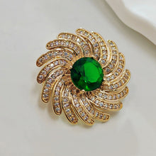 Load image into Gallery viewer, Stylish Floral Pattern Green Circlet Brooch Pin Sunflower Jewelry
