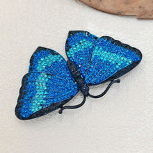 Load image into Gallery viewer, Gorgeous Blue Crystal Rhinestone Morpho Butterfly Brooch Pin, Costume Jewelry
