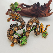 Load image into Gallery viewer, Vintage Style Sparkly Wind Branch Snake Brooch, Serpent Statement Jewelry
