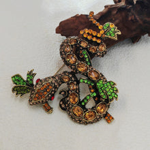 Load image into Gallery viewer, Vintage Style Sparkly Wind Branch Snake Brooch, Serpent Statement Jewelry
