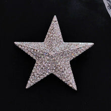 Load image into Gallery viewer, Sparkles Silver-tone Solid Five Point Star Brooch, Vintage Galaxy Accessory
