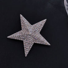 Load image into Gallery viewer, Sparkles Silver-tone Solid Five Point Star Brooch, Vintage Galaxy Accessory
