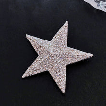 Load image into Gallery viewer, Sparkles Silver-tone Solid Five Point Star Brooch, Vintage Galaxy Accessory
