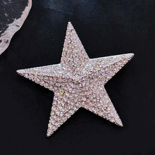 Load image into Gallery viewer, Sparkles Silver-tone Solid Five Point Star Brooch, Vintage Galaxy Accessory
