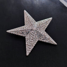 Load image into Gallery viewer, Sparkles Silver-tone Solid Five Point Star Brooch, Vintage Galaxy Accessory
