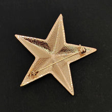 Load image into Gallery viewer, Vintage Rhinestone Star Brooch Pin, Rose Gold Crystal, 3D Design
