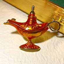 Load image into Gallery viewer, Legend Inspiration Orange Enamel Aladdin Genie Oil Lamps Pin Brooch
