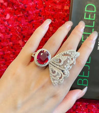 Load image into Gallery viewer, Nature Inspiration Blood Red Butterfly Cocktail Rings for Women Party
