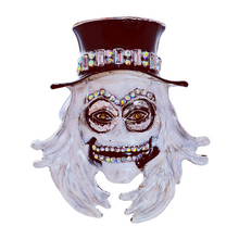 Load image into Gallery viewer, Punk Style Enamel Wear Hat Skull Skeleton Brooches Halloween Festival Jewelry
