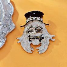 Load image into Gallery viewer, Punk Style Enamel Wear Hat Skull Skeleton Brooches Halloween Festival Jewelry
