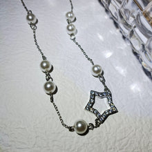 Load image into Gallery viewer, Elegant 16.9 inch Imitated Pearls &amp;Opens Five Pointed Star Necklace for Women Jewelry
