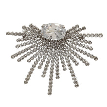 Load image into Gallery viewer, Stunning Splendid Silver Tone Cubic Zircon Sunburst Brooch Pin Daily Wear Jewelry
