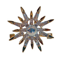 Load image into Gallery viewer, Gorgeous Two-Tiered Baguette CZ &amp; Pearl Starburst Brooch Pin
