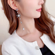 Load image into Gallery viewer, Sparkles Long Cubic Zircon Snowflake Drop Earrings for Event Jewelry
