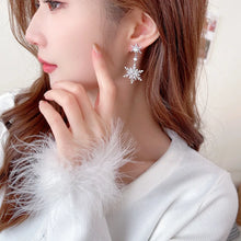 Load image into Gallery viewer, Sparkles Long Cubic Zircon Snowflake Drop Earrings for Event Jewelry
