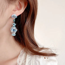 Load image into Gallery viewer, Chinese Traditional Vintage Blue-and-white Porcelain Drop Earrings Vase Jewelry
