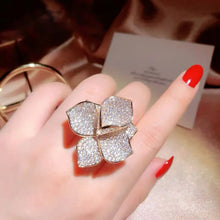 Load image into Gallery viewer, Sparkles Mirco Pave Cubic Zircon 3D Orchid Flower Cocktail Rings
