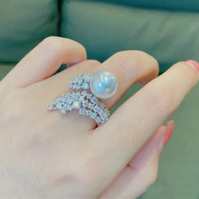 Load image into Gallery viewer, Chic Fashion CZ Shooting Star Pearl Adjustable Ring Elegant Wedding Guest Accessory
