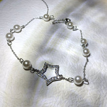 Load image into Gallery viewer, Elegant 16.9 inch Imitated Pearls &amp;Opens Five Pointed Star Necklace for Women Jewelry
