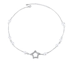 Load image into Gallery viewer, Elegant 16.9 inch Imitated Pearls &amp;Opens Five Pointed Star Necklace for Women Jewelry
