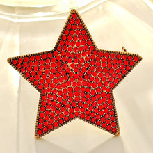 Load image into Gallery viewer, Simplistic Vintage Gold Tone Red Crystal Star Brooch Five-Point Star Pin
